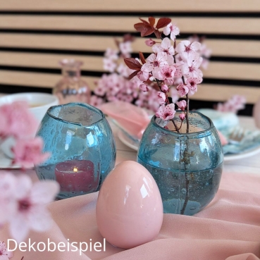 Modernes Glas Windlicht Slanted Edge in Türkis, 90 mm Dekobeispiel - Modernes Glas Windlicht Slanted Edge in Türkis, 90 mm