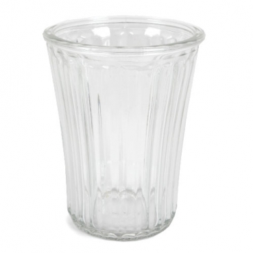 Glas Windlicht Vintage für Kerzen und Blumen, gestreift, 13 cm