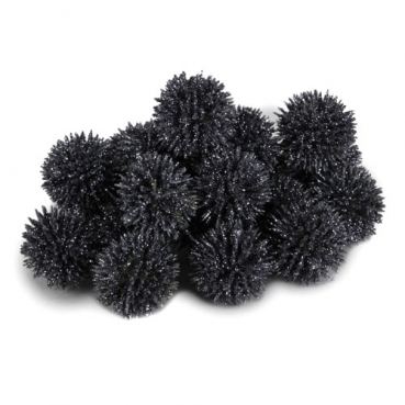 20 Streudeko Glitzer Kugeln in Anthrazit, 30 mm