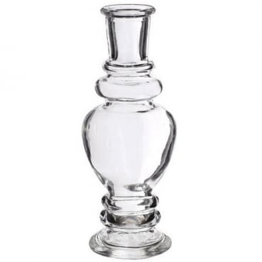Großer Glas Kerzenständer, Vase, klar, 16 cm