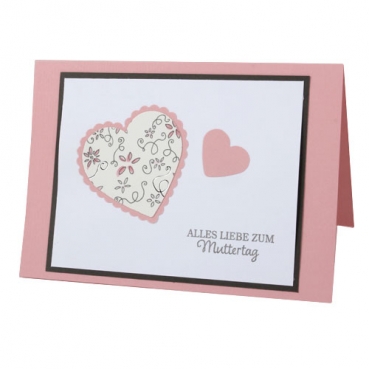Grußkarte -Alles Liebe zum Muttertag- in Rosa