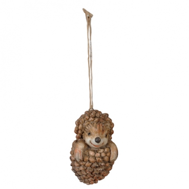 Niedlicher Deko Igel in Zapfen zum Aufhängen, 80 mm.