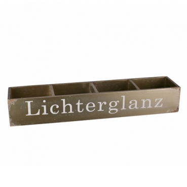 Holz Adventskiste, Adventskranz, Shabby Stil, -Lichterglanz- in Gold/Weiß, 50 cm