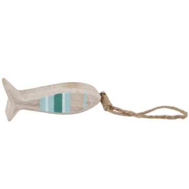 Holz Fisch Anhänger gestreift, Nr. 1, 10 cm