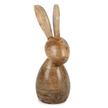Holz Osterhase in Braun, 18 cm