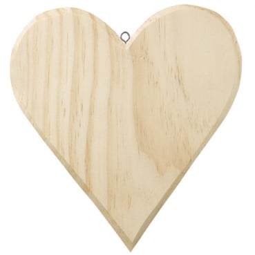 Großes Holz Herz mit Öse, natur, 21 cm, für Serviettentechnik