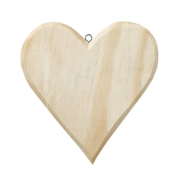 Holz Herz mit Öse, natur, 16 cm, für Serviettentechnik