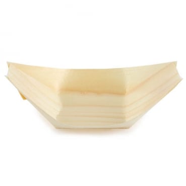 50 Holz Fingerfood-Schalen, Schiffchen, Einweg, 11 x 6,5 cm