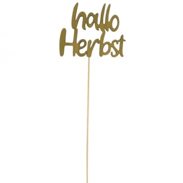 Holz Pick - Hallo Herbst - in Grün, 32 cm.