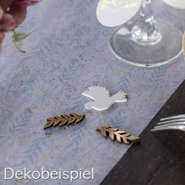 10 Holz Streuteile Taube & Zweig in Weiß/Gold, 40 mm 10 Holz Streuteile Taube & Zweig in Weiß/Gold, 40 mm.