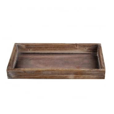 Holztablett, Gesteckunterlage, rechteckig in Braun, 25 cm