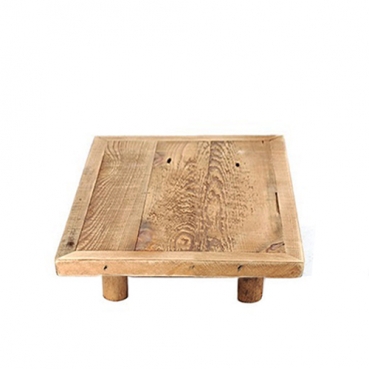 Holztablett Rustikal, eckig, auf Standfüßen, 20 cm
