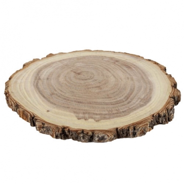 Rustikaler Holz Kerzenteller, Untersetzer, Baumscheibe, 13 - 16 cm