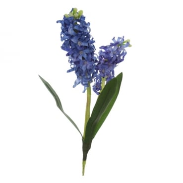 Kunstblume Hyazinthe mit 2 Blüten in Blau, 35 cm