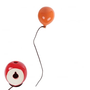 Keramik Luftballon Vase zum Aufhängen in Orange, 10 cm