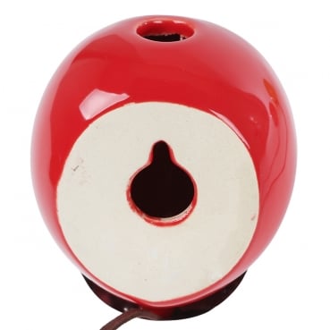 Keramik Luftballon Vase zum Aufhängen in Rot, 10 cm.