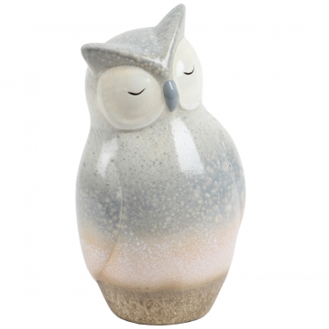 Dekofigur Keramik Eule, 16 cm.