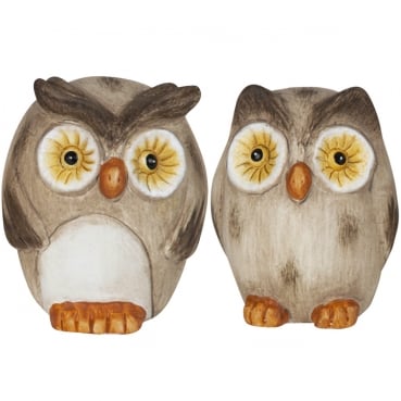 2er Set Keramik Eulen, 90 mm