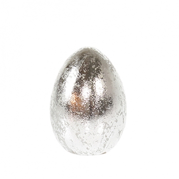 Keramik Osterei in Antik-Silber, Größe S: 88 mm