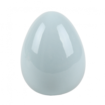 Keramik Osterei in Pastell-Blau, Größe M, 10 cm