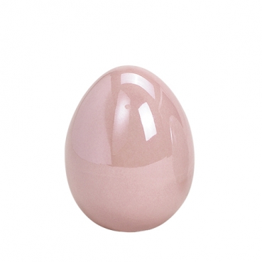 Keramik Osterei in Rosa glänzend, 80 mm