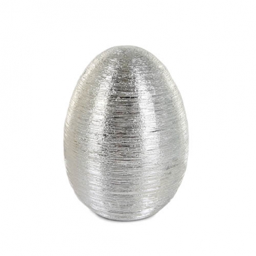 Keramik Osterei in Silber-Champagner gebürstet, Größe S: 90 mm