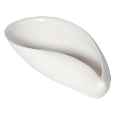 Kleine Keramik Schale, geschwungen in Weiß, 20 cm