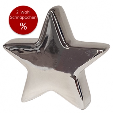 Kleiner Keramik Weihnachtstern, 2. Wahl in Silber, 85 mm