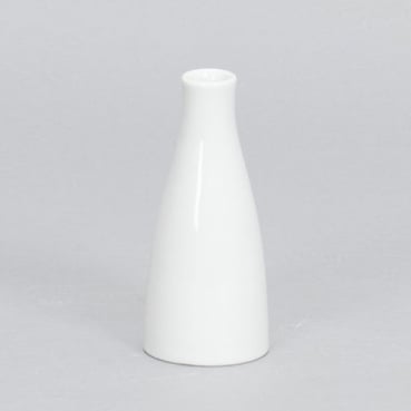 Keramik Tisch Väschen rund in Weiß glasiert, 14 cm
