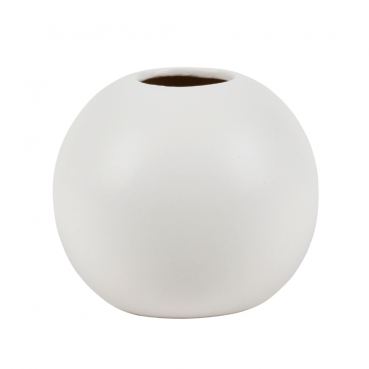 Keramik Tisch Väschen, kugelrund, in Weiß matt, 87 mm