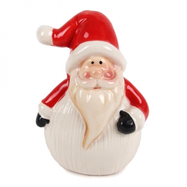 Keramik Weihnachtsmann, Nikolaus in Rot/Weiß, Nr. 2, 80 mm
