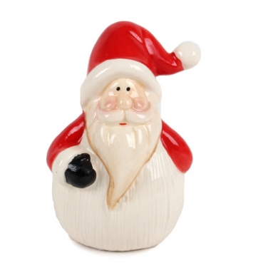 Keramik Weihnachtsmann, Nikolaus in Rot/Weiß, Nr. 1, 80 mm
