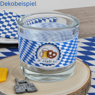 Kerzenglas Bayrische Raute, Bierfest, 80 mm