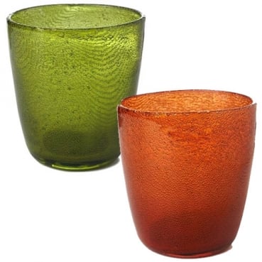 Duni Kerzenglas Raindrops in 2 Farben, handgefertigt
