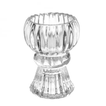 Glas Kerzenhalter Romantik, 2 in 1 für Spitzkerzen, Leuchterkerzen, Teelichter, klar Glas Kerzenhalter Romantik, 2 in 1 für Spitzkerzen, Leuchterkerzen, Teelichter, klar.