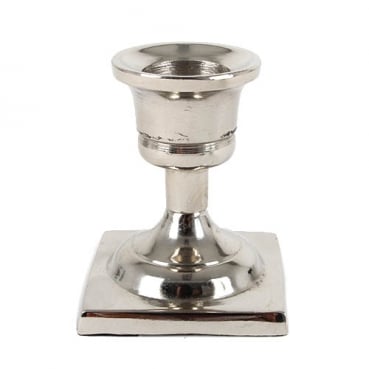 Tisch Kerzenständer für Stabkerzen in Silber, quadratisch, 67 mm