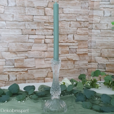 Großer Glas Kerzenständer in Kristall-Optik, 21,5 cm Dekobeispiel für den großen Glas Kerzenständer in Kristall-Optik, 21,5 cm.