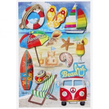 Klebe Sticker 3D Strandurlaub