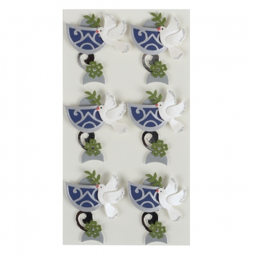 Klebe Sticker 3D Kelch mit Taube