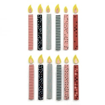 Klebe Sticker 3D Kerzen in zarten Farben