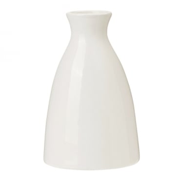 Kleines Keramik Tisch Väschen rund, Design III in Weiß glasiert, 95 mm