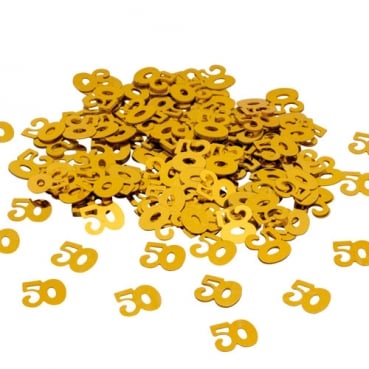 Zahlenkonfetti 50 in Gold