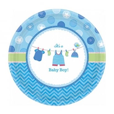 8 Kuchenteller Baby Shower Party, Baby Boy, 17,8 cm