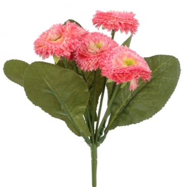 Kunstblume Bellis Strauss in Rosa, 19 cm