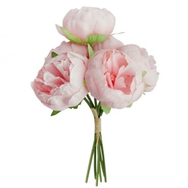 6er Bund Kunstblumen Pfingstrosen in Rosé, 24 cm