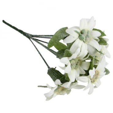 Kunstblume Edelweiß mit 5 Blüten, 24 cm
