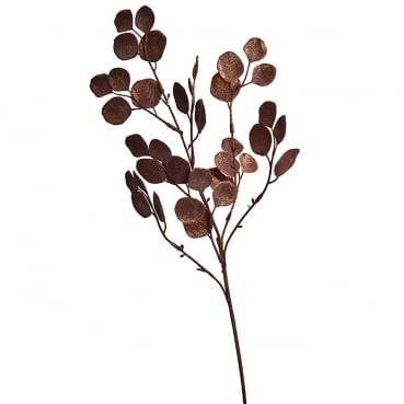 Kunstblume Eukalyptuszweig in Kupfer, 67 cm