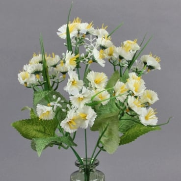 Kunstblume Frühlingssträußchen in Weiß, 32 cm