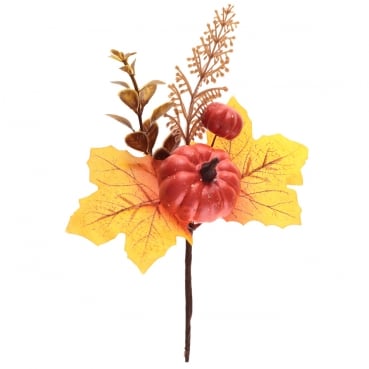 Deko Herbst Pick mit Kürbis, 20 cm