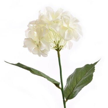 Kunstblume Hortensie in Creme-Weiß, 62 cm